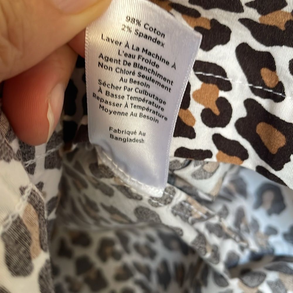 Talbots Leopard Print Button Down Cotton Stretch … - image 6